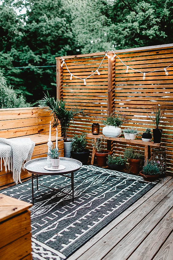 You can see a deck stained with transparent stain.