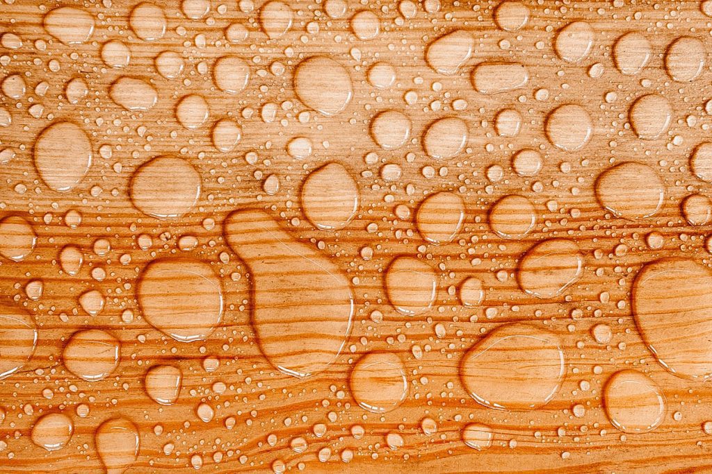 You can see a deck stained with semi-transparent stain.