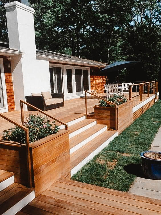 You see a two tone stained patio