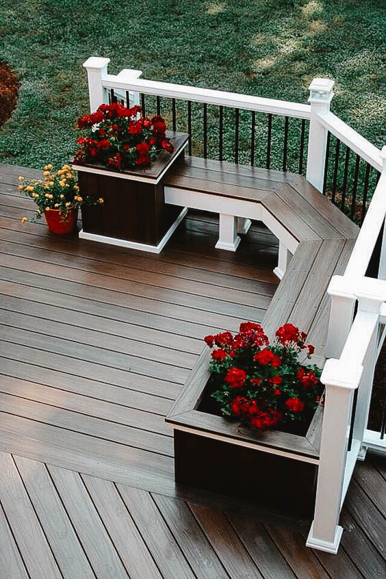 You see a two tone stained patio
