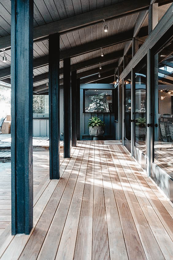 You see a transparent stained patio