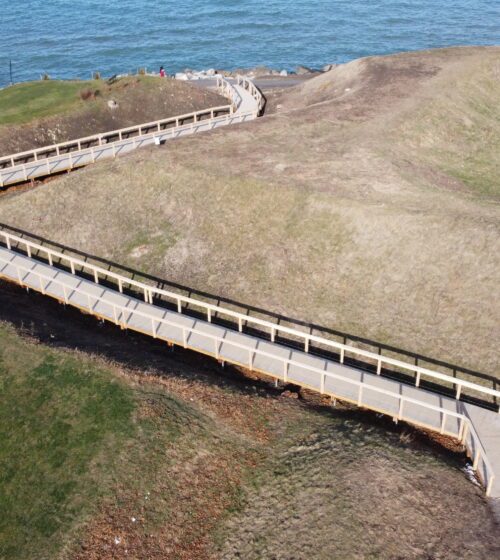 Boardwalk on screw piles